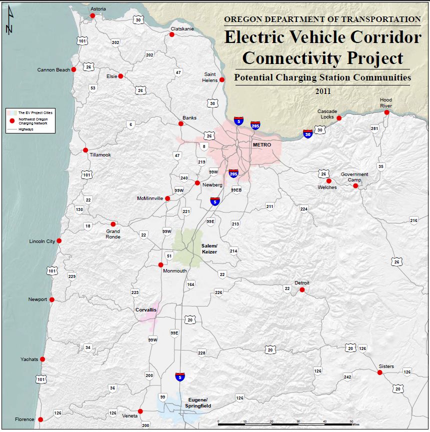 Electric vehicle charge stations proposed for Oregon