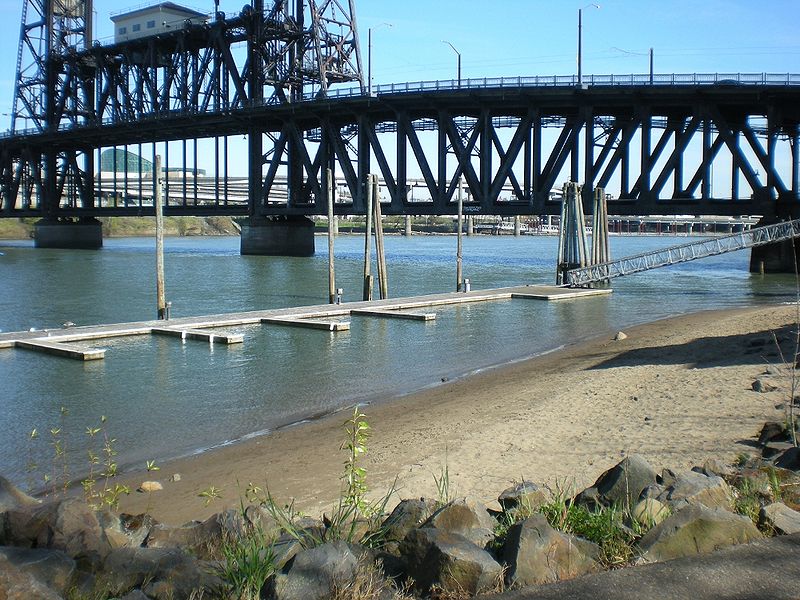File:Steel Bridge boat dock beach.JPG